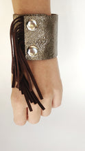 Fringe Cuff-Antique Silver And Chocolate