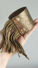 Fringe Cuff Antique Gold And Olive