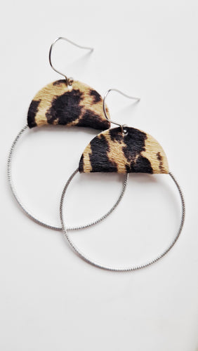 SALE! Leopard Hoops Silver