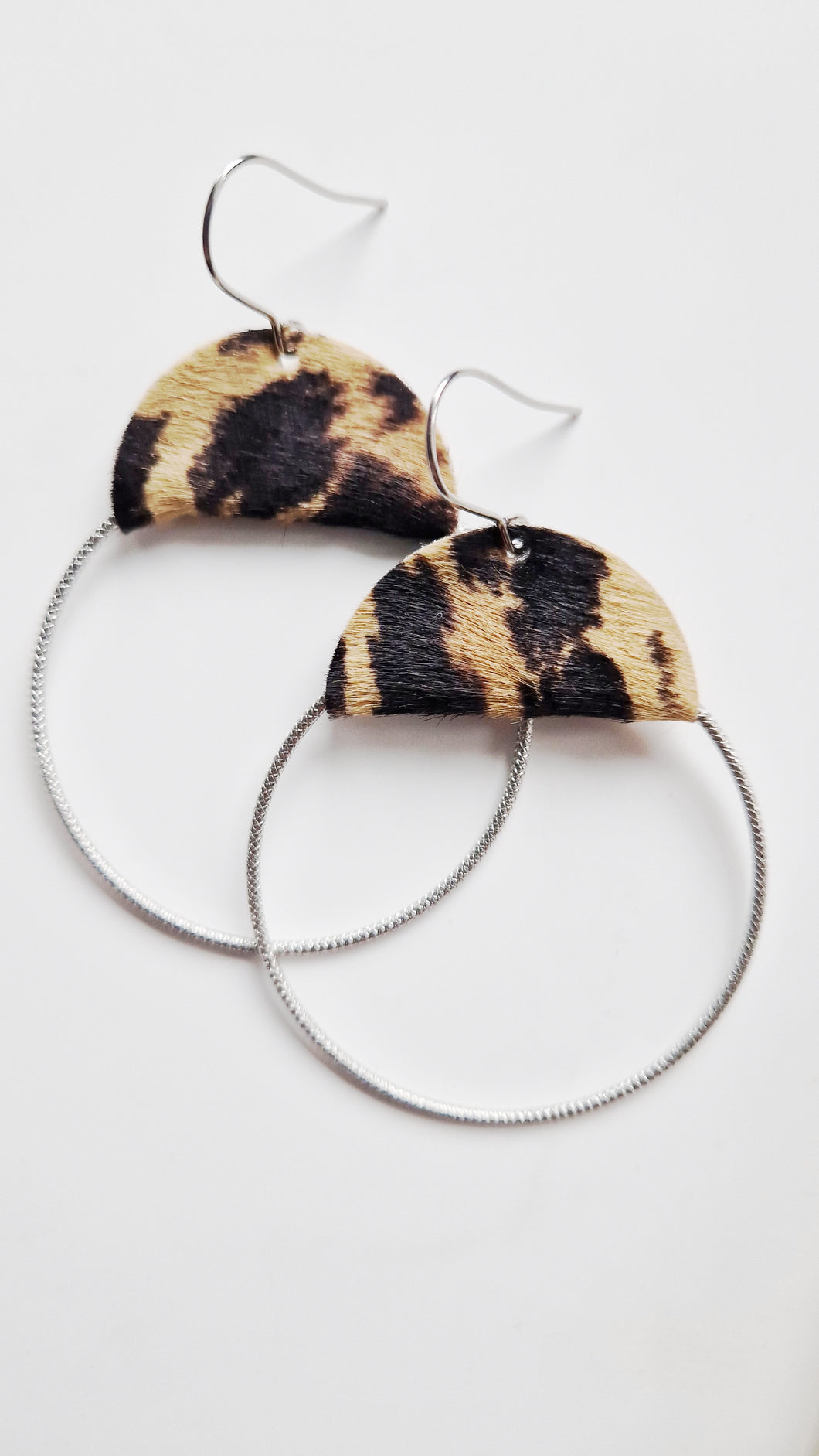 SALE! Leopard Hoops Silver