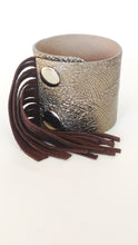 Fringe Cuff-Antique Silver And Chocolate