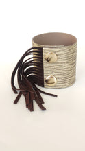 Fringe Cuff- Gold Animal Print And Chocolate
