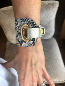 SALE! Bella Cuff Black Grey Snake