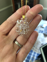 SALE! Free Form Glass Pendant Clear Metallic Gold