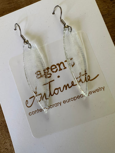 SALE! Glass Feather Earring D